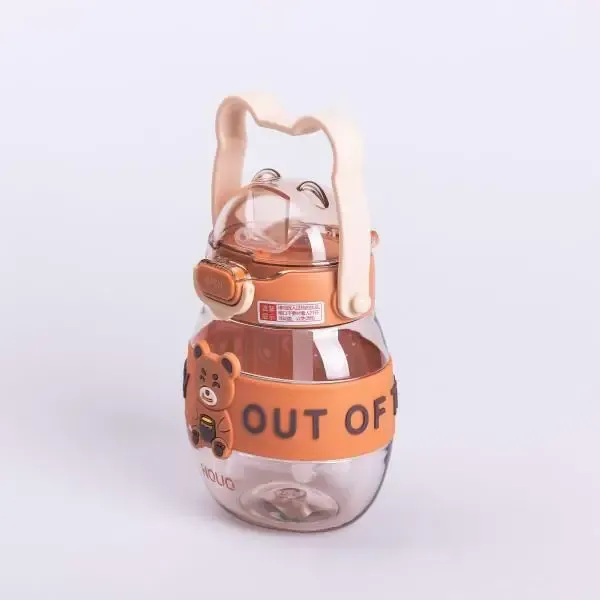 Пляшка для води дитяча з трубочкою 580 мл з ручкою та ремінцем (HP-14-37BR) - зображення 4