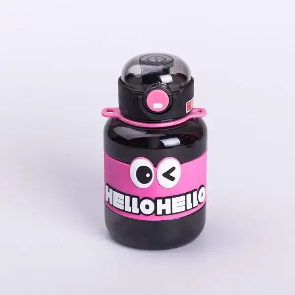 Пляшка для води дитяча з трубочкою 680 мл з ручкою та ремінцем Чорна (HP-14-46B) - зображення 2