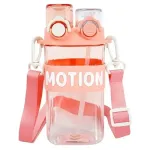 Пляшка для води з трубочкою 550 мл спортивна пластикова пляшка для тренувань Рожева (HP-14-49P)