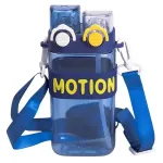 Пляшка для води з трубочкою 550 мл спортивна пластикова пляшка для тренувань Синя (HP-14-49BL)