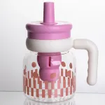 Пляшка для води скляна Abstract із ситечком 1 л, азалія Yiwu HP-GM-26 (HP-GM-26)