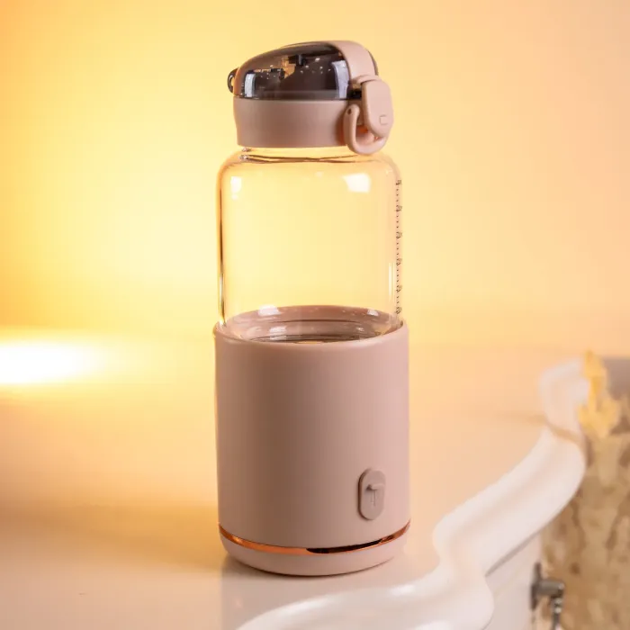 Пляшка з підігрівом для дитячого харчування та напоїв 300 мл з акумулятором підігрівач термос для дитячого харчування Рожевий HW01P (HW01P) - зображення 9
