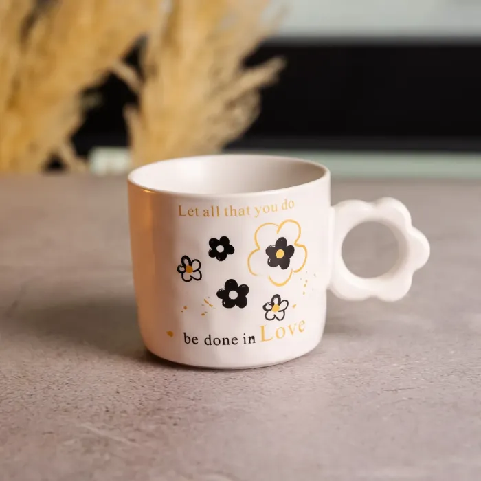 Чашка для чаю та кави порцелянова 420 (мл) гарна оригінальна кружка на подарунок FM-14A (FM-14A) - зображення 1