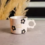 Чашка для чаю та кави порцелянова Lucky Flower 420 (мл) гарна оригінальна кружка на подарунок Біла FM-14D (FM-14D)