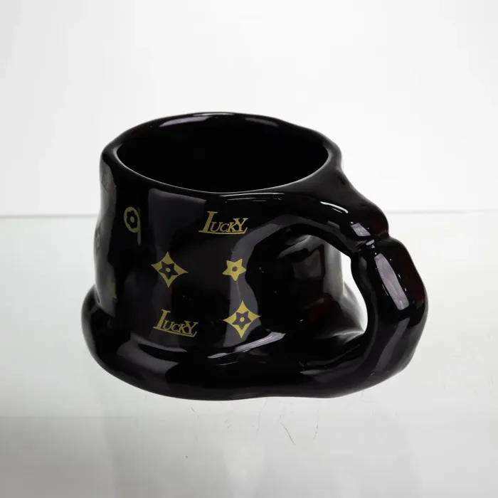 Чашка порцелянова 500 (мл) оригінальна кружка на подарунок чашка для чаю та кави Чорний FM-11B (FM-11B) - зображення 5