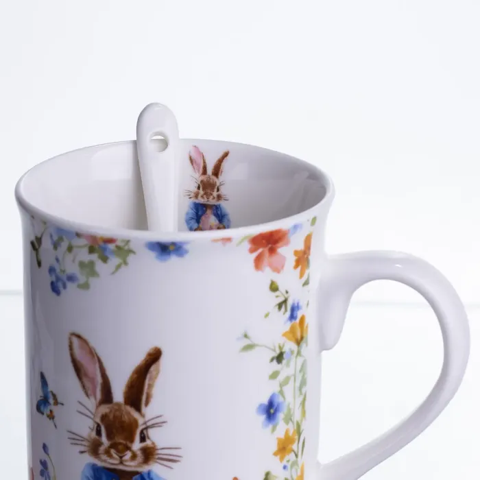 Чашка порцелянова Garden Rabbits для чаю та кави  з блюдцем і ложкою 300 мл HP-7323-1 (HP-7323-1) - зображення 6
