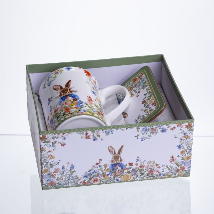 Чашка порцелянова Garden Rabbits для чаю та кави  з блюдцем і ложкою 300 мл HP-7323-1 (HP-7323-1) - зображення 7