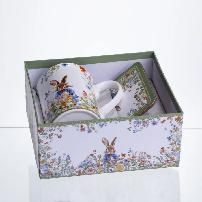 Чашка порцелянова Garden Rabbits для чаю та кави  з блюдцем і ложкою 300 мл HP-7323-1 (HP-7323-1) - зображення 7