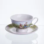 Чашка порцелянова для чаю Rabbit Family 200 мл з блюдцем HP-7323-9 (HP-7323-9)