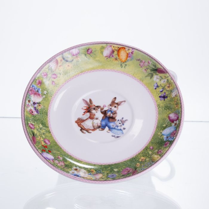 Чашка порцелянова для чаю Rabbit Family 200 мл з блюдцем HP-7323-9 (HP-7323-9) - зображення 4