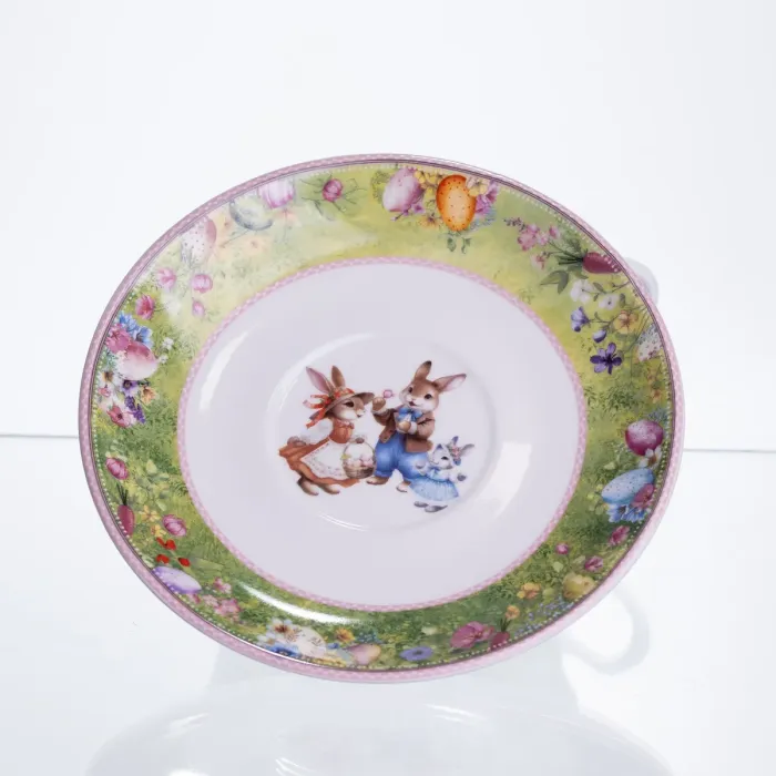 Чашка порцелянова для чаю Rabbit Family 200 мл з блюдцем HP-7323-9 (HP-7323-9) - зображення 4