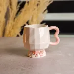 Чашка порцелянова на ніжці 400 (мл) оригінальна кружка на подарунок чашка для чаю та кави Рожевий FM-39C (FM-39C)