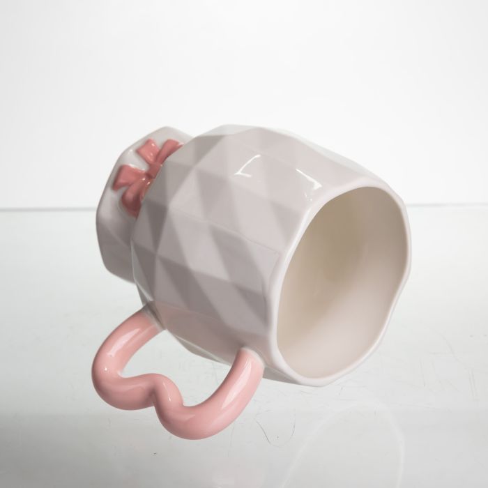 Чашка порцелянова на ніжці 400 (мл) оригінальна кружка на подарунок чашка для чаю та кави Рожевий FM-39C (FM-39C) - изображение 2