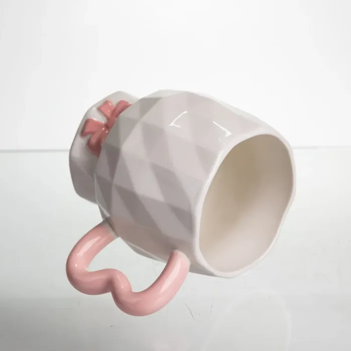 Чашка порцелянова на ніжці 400 (мл) оригінальна кружка на подарунок чашка для чаю та кави Рожевий FM-39C (FM-39C) - зображення 2