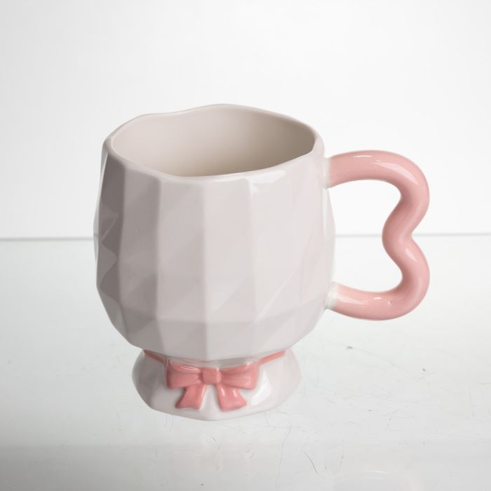 Чашка порцелянова на ніжці 400 (мл) оригінальна кружка на подарунок чашка для чаю та кави Рожевий FM-39C (FM-39C) - изображение 3