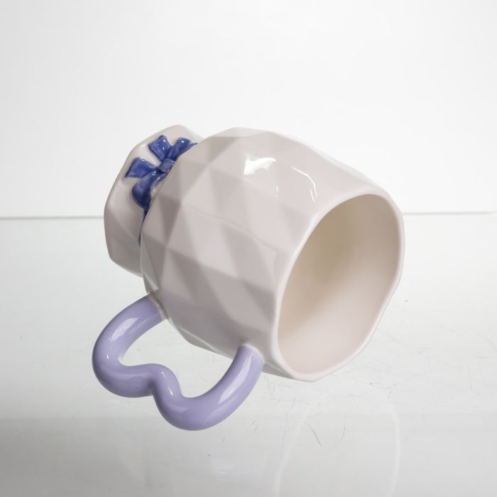 Чашка порцелянова на ніжці 400 (мл) оригінальна кружка на подарунок чашка для чаю та кави Бузковий FM-39A (FM-39A) - изображение 3