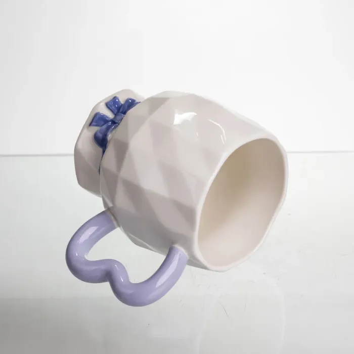 Чашка порцелянова на ніжці 400 (мл) оригінальна кружка на подарунок чашка для чаю та кави Бузковий FM-39A (FM-39A) - зображення 3