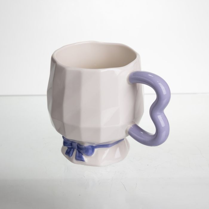 Чашка порцелянова на ніжці 400 (мл) оригінальна кружка на подарунок чашка для чаю та кави Бузковий FM-39A (FM-39A) - изображение 4