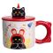 Кубок порцелянова з кришкою Kitten's Birthday 400 (мл) подарункова кружка прикольна чашка для дітей на подарунок Червоний FM-24D (FM-24D)