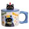 Кубок порцелянова з кришкою Kitten's Birthday 400 (мл) подарункова кружка прикольна чашка для дітей на подарунок Синій FM-24A (FM-24A)