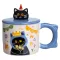 Кубок порцелянова з кришкою Kitten's Birthday 400 (мл) подарункова кружка прикольна чашка для дітей на подарунок Синій FM-24A (FM-24A)