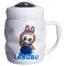 Чашка порцелянова з кришкою Labubu 400 (мл) подарункова кружка прикольна чашка для дітей на подарунок Білий з синім FM-54A (FM-54A)