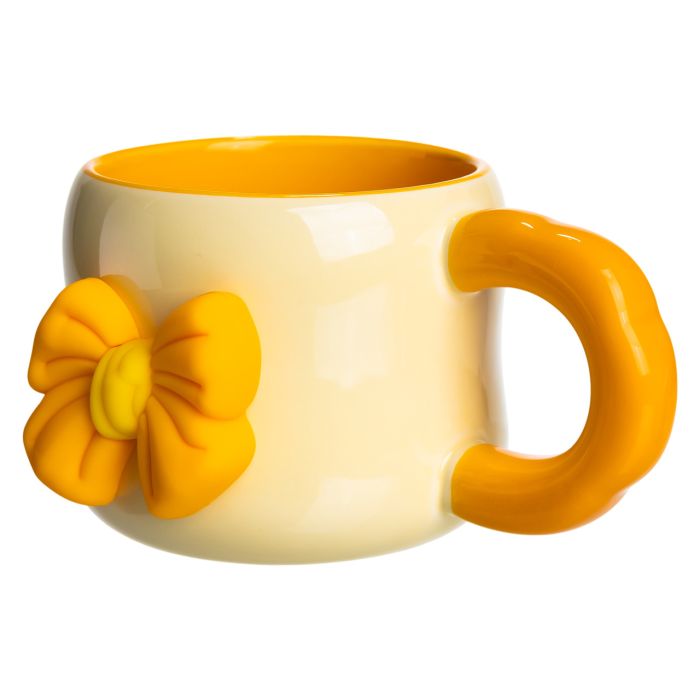 Кубок порцелянова з магнітом Бант 400 (мл) подарункова кружка прикольна чашка для дітей на подарунок Бежевий з жовтим FM-52A (FM-52A) - изображение 2