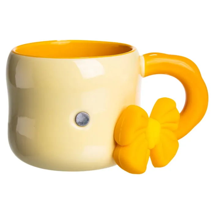 Кубок порцелянова з магнітом Бант 400 (мл) подарункова кружка прикольна чашка для дітей на подарунок Бежевий з жовтим FM-52A (FM-52A) - зображення 3
