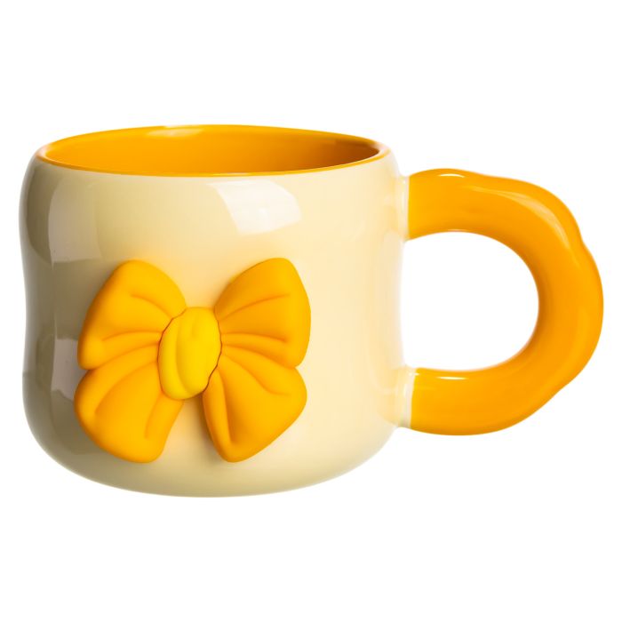 Кубок порцелянова з магнітом Бант 400 (мл) подарункова кружка прикольна чашка для дітей на подарунок Бежевий з жовтим FM-52A (FM-52A) - изображение 4