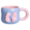 Кубок порцелянова з магнітом Бант 400 (мл) подарункова кружка прикольна чашка для дітей на подарунок Блакитний з рожевим FM-52D (FM-52D)