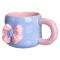 Кубок порцелянова з магнітом Бант 400 (мл) подарункова кружка прикольна чашка для дітей на подарунок Блакитний з рожевим FM-52D (FM-52D)