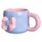 Кубок порцелянова з магнітом Бант 400 (мл) подарункова кружка прикольна чашка для дітей на подарунок Блакитний з рожевим FM-52D (FM-52D)