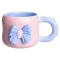 Кубок порцелянова з магнітом Бант 400 (мл) подарункова кружка прикольна чашка для дітей на подарунок Рожевий з блакитним FM-52C (FM-52C)
