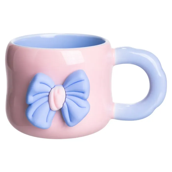 Кубок порцелянова з магнітом Бант 400 (мл) подарункова кружка прикольна чашка для дітей на подарунок Рожевий з блакитним FM-52C (FM-52C) - зображення 4