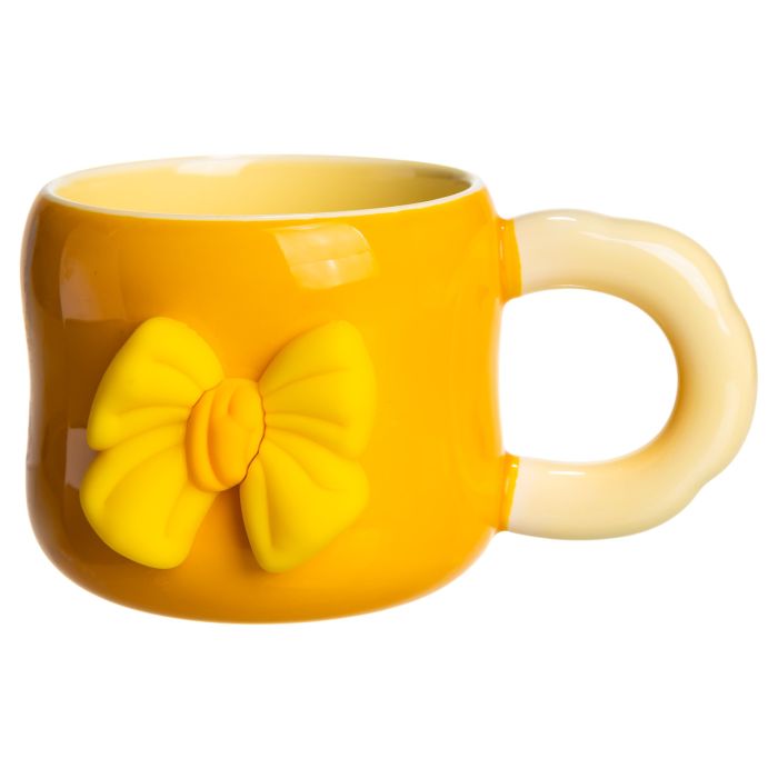 Кубок порцелянова з магнітом Бант 400 (мл) подарункова кружка прикольна чашка для дітей на подарунок Жовтий з бежевим FM-52B (FM-52B) - изображение 3