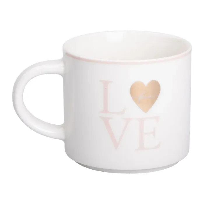 Чашка керамічна 350 (мл) для кави та чаю Love Біла RX-N240126WL (RX-N240126WL) - зображення 1