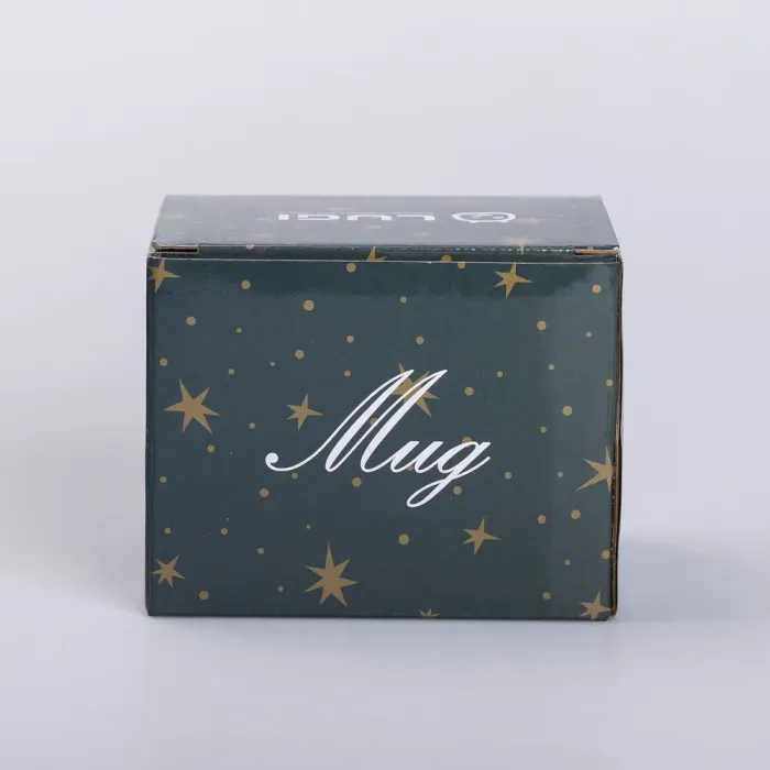 Чашка керамічна із золотим обідком та позолоченою ручкою 320 (мл) Good life Сіра (RX-N231506G) - зображення 4