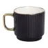 Чашка керамічна із золотим обідком та золотою ручкою 300 (мл) Чорна (RX-N231129B)