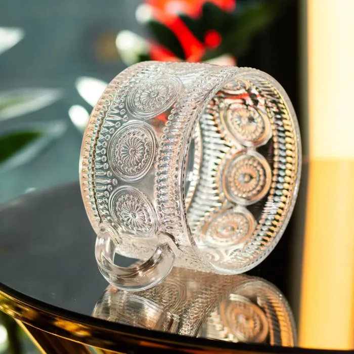 Чашки парные набор 2 штуки по 400 мл стеклянные прозрачные (HP1619) - изображение 2