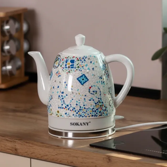 Белый электрический чайник 1,5 литра электрический чайник Sokany бесшумный чайный чайник (SK-09008) - изображение 9