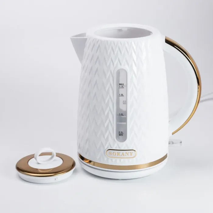 Чайник электрический 1.7 л белый электрочайник Sokany (SK-SH-1044) - изображение 2