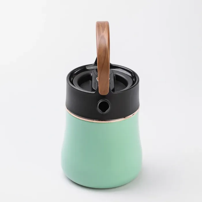 Чайник термос с датчиком температуры 700 мл с вакуумной изоляцией термозаварник мятный (HP-14-22M) - изображение 2