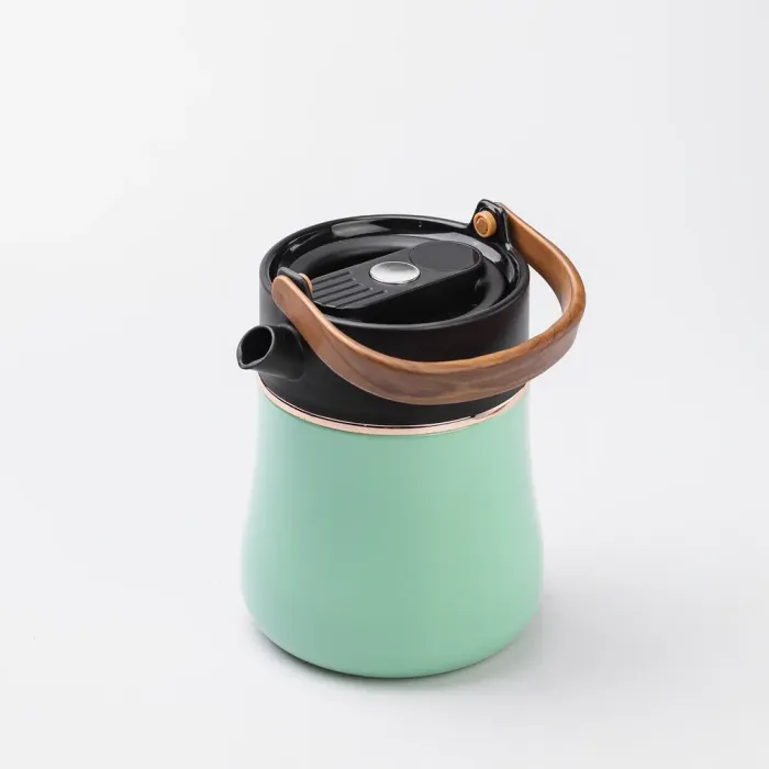 Чайник термос с датчиком температуры 700 мл с вакуумной изоляцией термозаварник мятный (HP-14-22M) - изображение 3