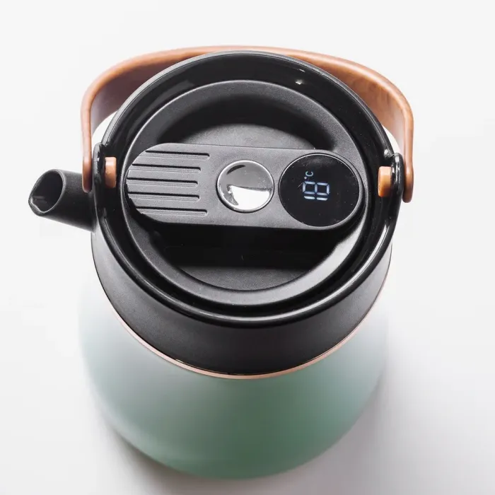 Чайник термос с датчиком температуры 700 мл с вакуумной изоляцией термозаварник мятный (HP-14-22M) - изображение 5