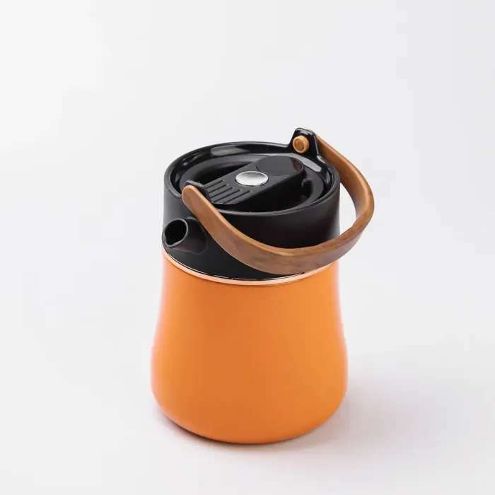Чайник термос с датчиком температуры 700 мл с вакуумной изоляцией оранжевый термозаварник (HP-14-22O) - изображение 3