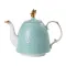Чайный сервиз на 6 персон, заварочный чайник, сахарница, молочник, подставка, бирюзово-голубой. (HP-15-3)