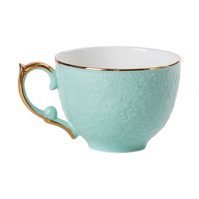 Чайный сервиз на 6 персон, заварочный чайник, сахарница, молочник, подставка, бирюзово-голубой. (HP-15-3) - изображение 3