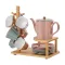 Чайний набір на 6 персон, з чайником та заварювальним чайником, з бамбуковою підставкою (HP-15-25)