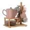 Чайний набір на 6 персон, з чайником та заварювальним чайником, з бамбуковою підставкою (HP-15-25)