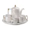 Чайный набор на 6 персон с заварочным чайником, чайником-заварником и керамической подставкой Белый (HP-15-7)